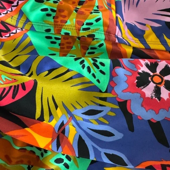 Bleu Rod Beattie Womens Night Safari Floral One Piece Swimsuit High Neck Size 12 - Picture 6 of 13